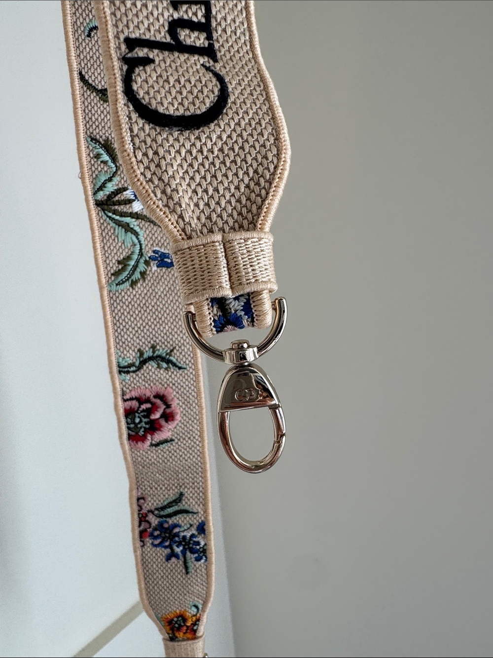 Dior Beige Floral Embroidered Mini Lady Tote with Multicolor Flowers - Picture 15 of 16